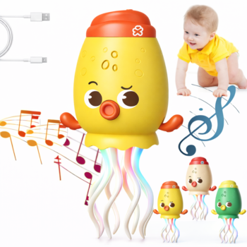 Rechargeable Musical Octopus Toy for Babies | LED Light-Up Dancing Octopus with USB Charging