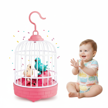 Musical Bird Cage Toy for Babies – Interactive Sound & Light Hanging Toy for Kids