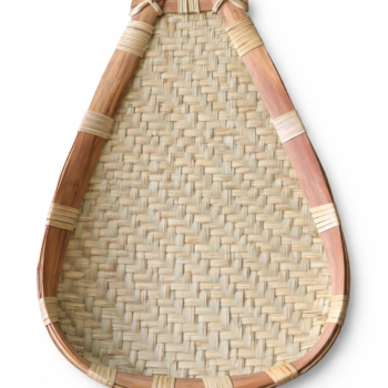 Handcrafted Bamboo Woven Tray | Eco-Friendly Natural Bamboo Serving & Storage Basket for Home and Kitchen