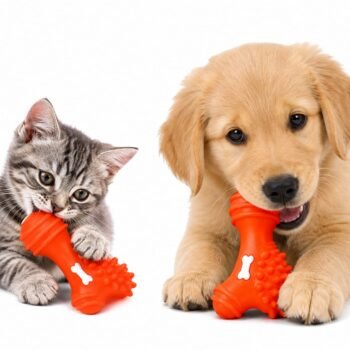 Premium Dog & Cat Chew Toy | Durable Rubber Teething Toy for Puppies & Kittens | Interactive Bite Resistant Pet Toy