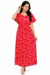 Women's Premium Cotton Printed Nighty | Soft & Comfortable Full Length Night Gown