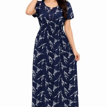 Women's Premium Cotton Printed Nighty | Soft & Breathable Full Length Night Gown | Daily Wear Sleepwear