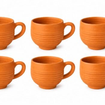 Pack of 6 Handmade Natural Clay Tea & Coffee Cups | Terracotta Kulhad Mugs | Eco-Friendly Earthen Cups for Hot & Cold Beverages