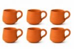 Pack of 6 Handmade Terracotta Tea & Coffee Cups with Handle | Natural Clay Kulhad Mugs | Eco-Friendly Earthen Cups for Home & Office