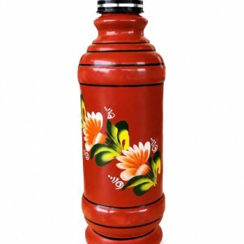 Handcrafted Terracotta Water Bottle with Floral Design | Traditional Clay Water Storage Bottle | Decorative Drinking Water Bottle